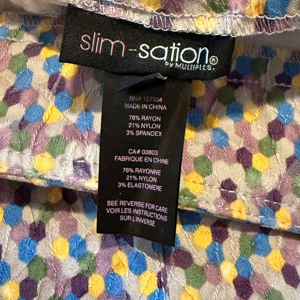 Slimsation By Multiples Multicolor Patterned Pant… - image 5